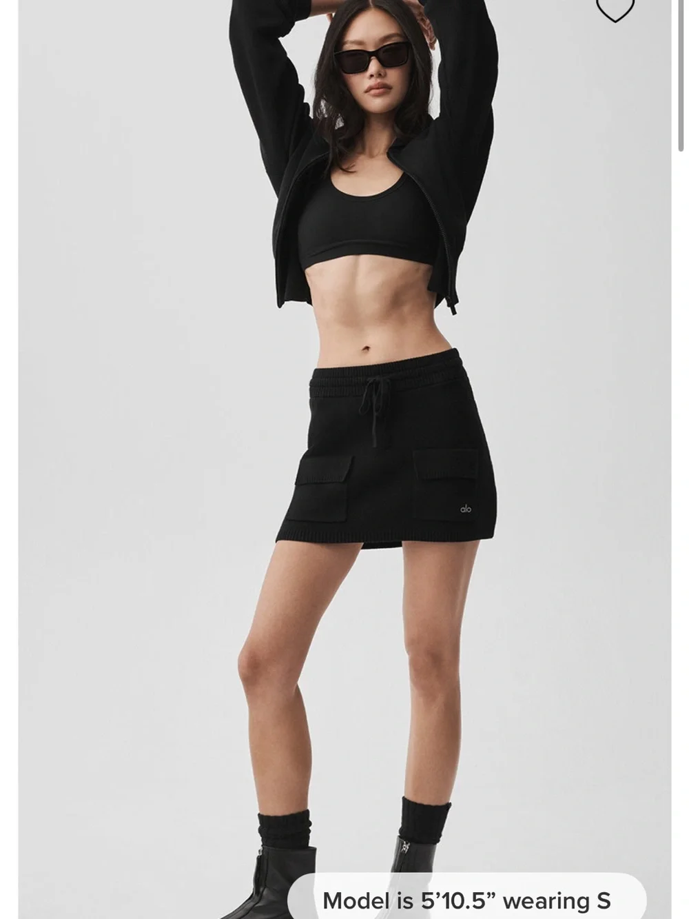 Alo Yoga Scholar Knit Cargo Skirt - black size S